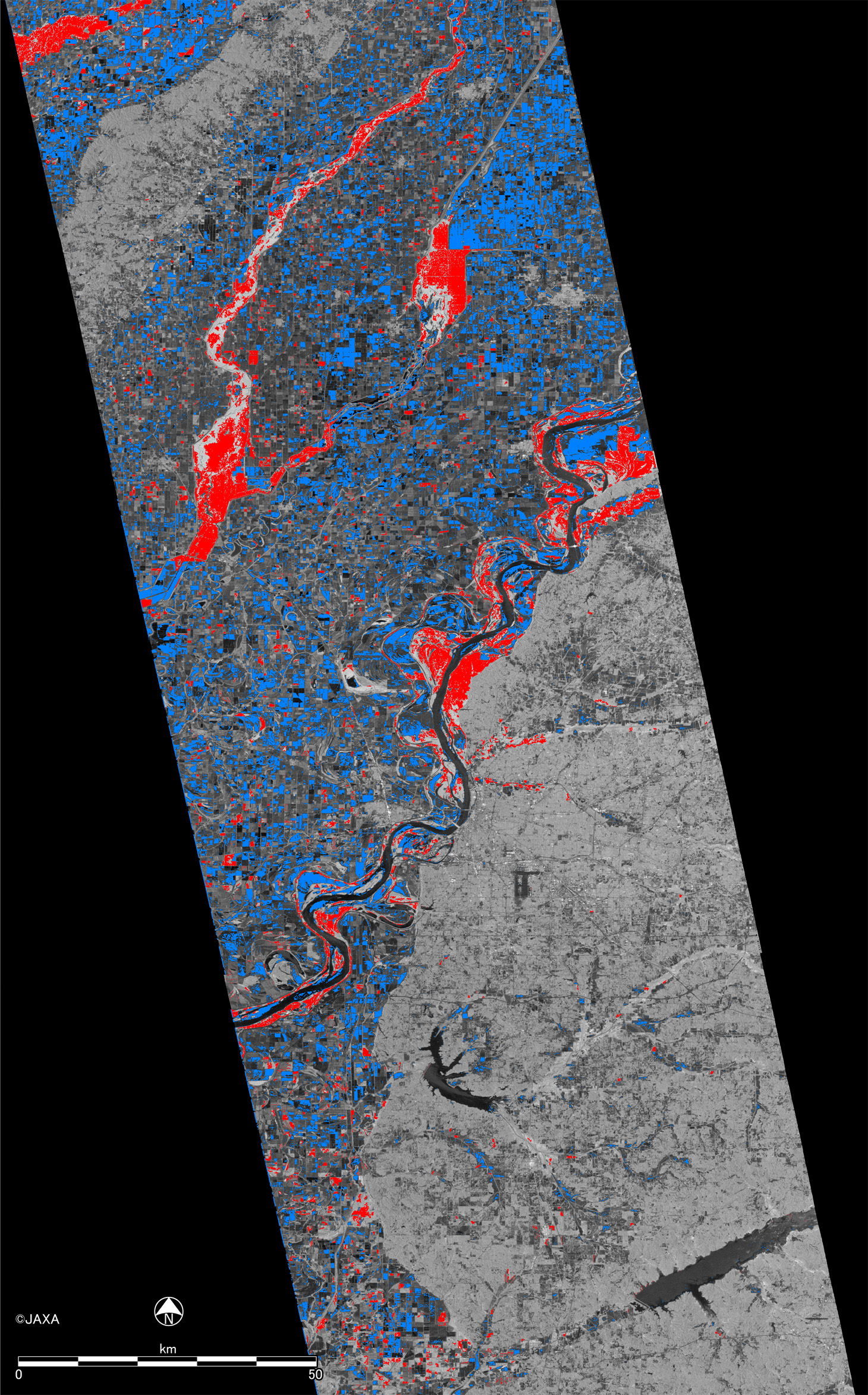 Fig.3: Estimated inundation map on Jan 6, 2016