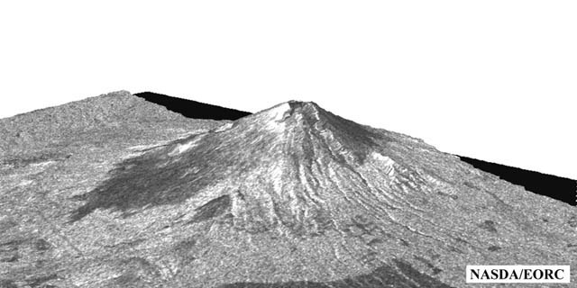 Mt. Fuji DEM derived by the SAR interferometry.