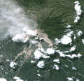 Mt. Merapi volcano, Indonesia observed by AVNIR-2 on Jun. 9, 2006.