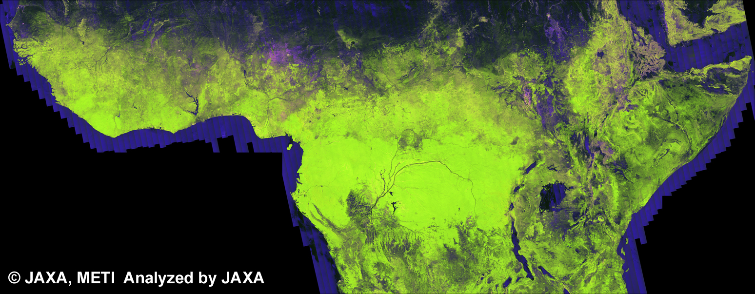 Fig. 2: The color Mosaic (50m Orthorectified Mosaic) of Central Africa for 2009 (Jun. 12, 2009 ~ Nov. 17, 2009).