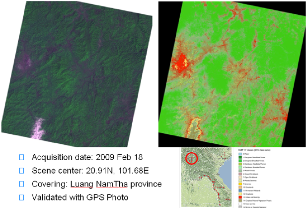 ALOS AVNIR-2 Land Cover Classification Map at Luang Nam Tha province, Laos on Feb. 18, 2009