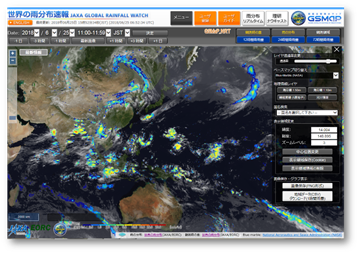 「JAXA世界の雨分布速報」ウェブサイト