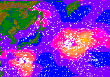 Typhoons Violet and Tom