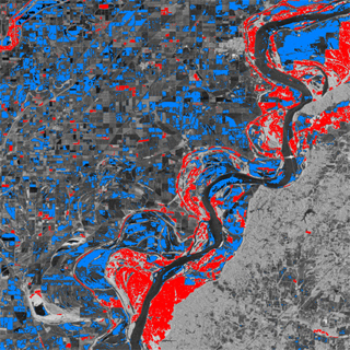 Estimated inundation map of Flooding on the Mississippi River