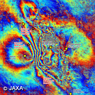 This image is DInSAR result using the ALOS-2 PALSAR-2 data acquired before (September 9, 2015; UTC) and after (November 2, 2016; UTC)