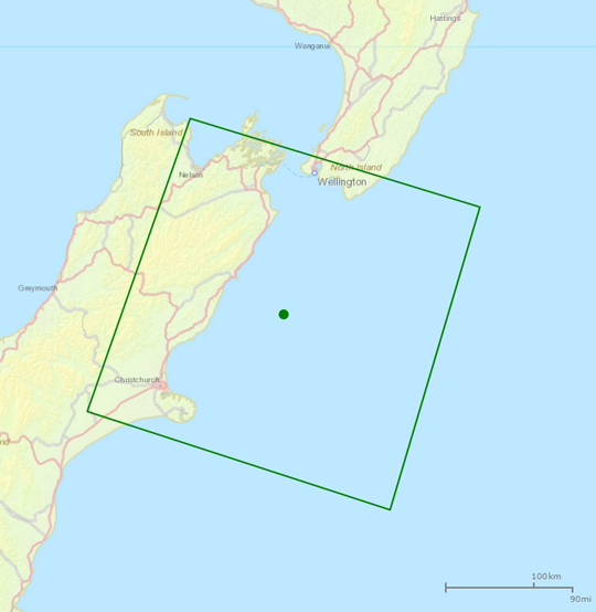 Fig.1: Area of the emergency observation on November 15, 2016 at 23:00 (UTC)