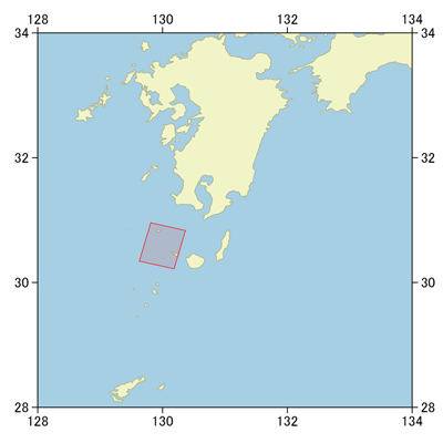 図1：今回の観測領域（口永良部島）