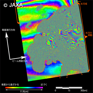 Interferometric result from the imageries at Patna glacier, between August 28 and September 11, 2014.