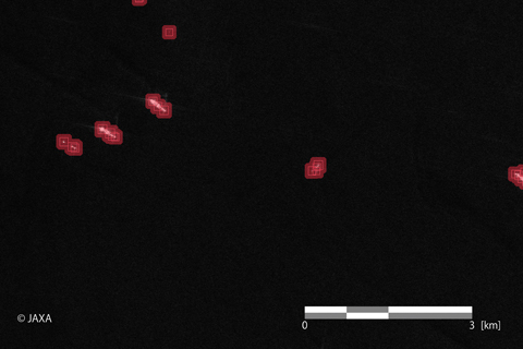 Figure 11 (left). Preliminary results of automatic ship detection applied to the images in the Figure 6 (d)