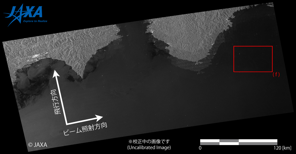 Figure 9. PALSAR-2 image over off the coast of Kii Peninsula