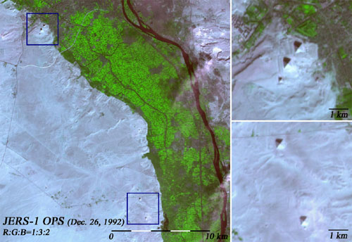 The pyramid fields from Giza to Dahshur.