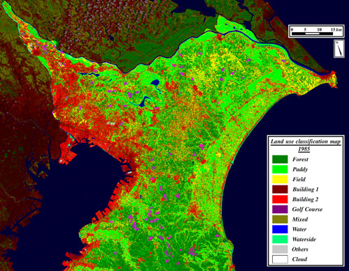 Land Use Classification Map in Chiba Prefecture, Japan.