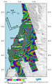 Observation Results of ALOS/PALSAR Relating to the Magnitude 8.8 Earthquake in Chile, on Feb. 27, 2010 (UTC). Figure is an interferogram generated from PALSAR data of 9 contiguous paths (p111-119) acquired before and after the earthquake using the DInSAR technique.