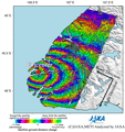 Observation Results of ALOS/PALSAR Relating to the Magnitude 7.6 Earthquake in the South Island, New Zealand, on July 2009. Figure is an interferogram generated from PALSAR data acquired before(July 20, 2008) and after(July 23, 2009) the earthquake using the DInSAR technique.
