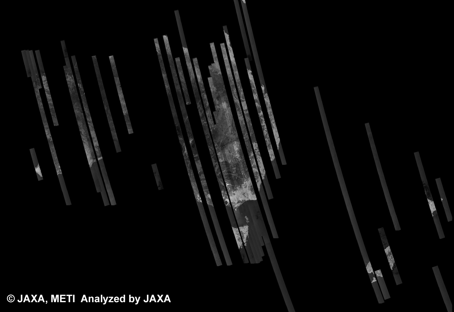 Fig. 8: PALSAR 500m Browse Mosaic (FBD/HH) of AUSTRALIA for cycle35 (Apr. 30, 2010 ~ Jun. 14, 2010).