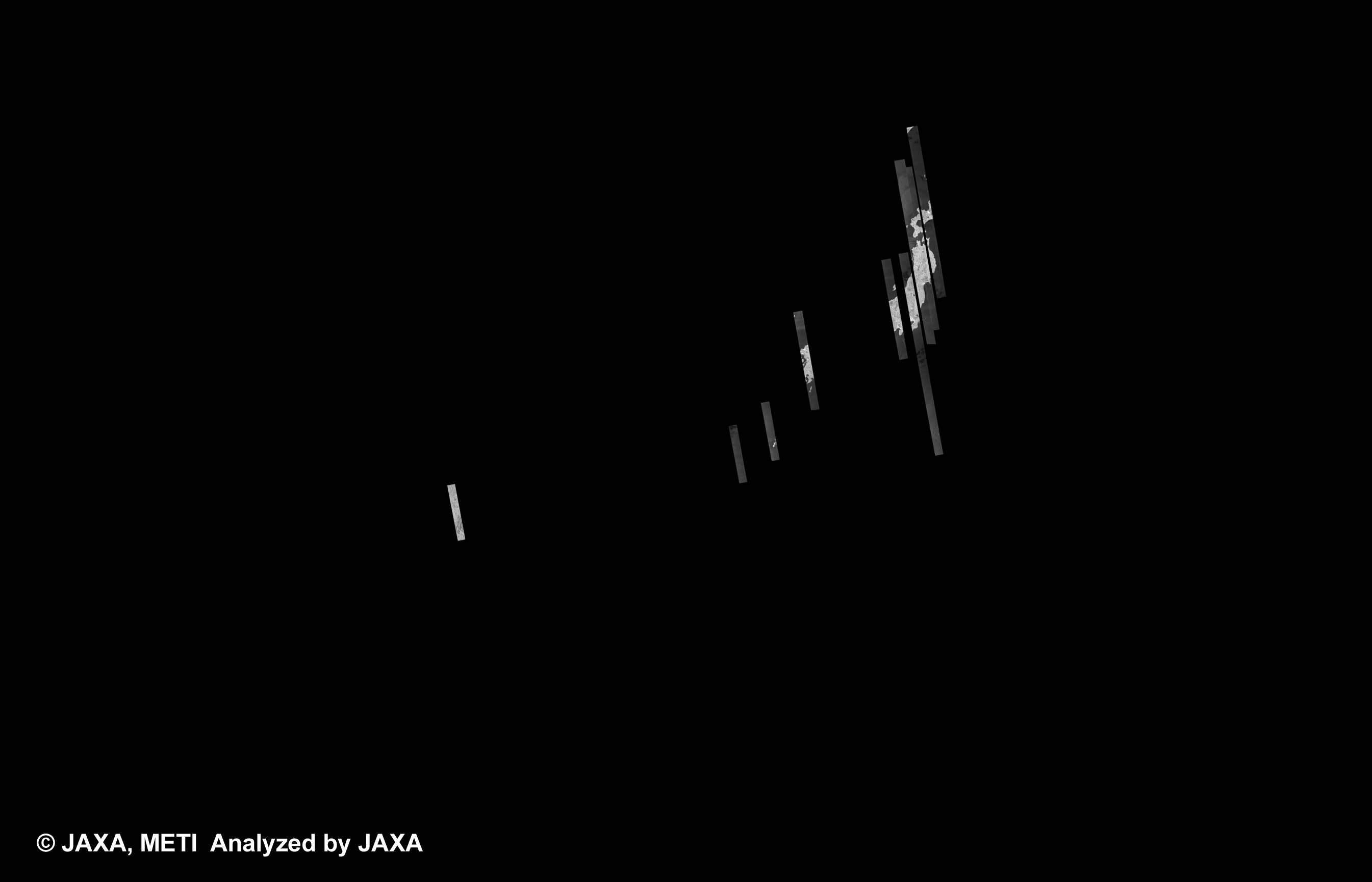 Fig. 3: PALSAR 500m Browse Mosaic (FBS/HH Ascending) of ASIA for cycle42.