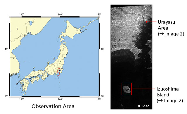 Image 1: Observation image of Kanto Region by PALSAR-2
						