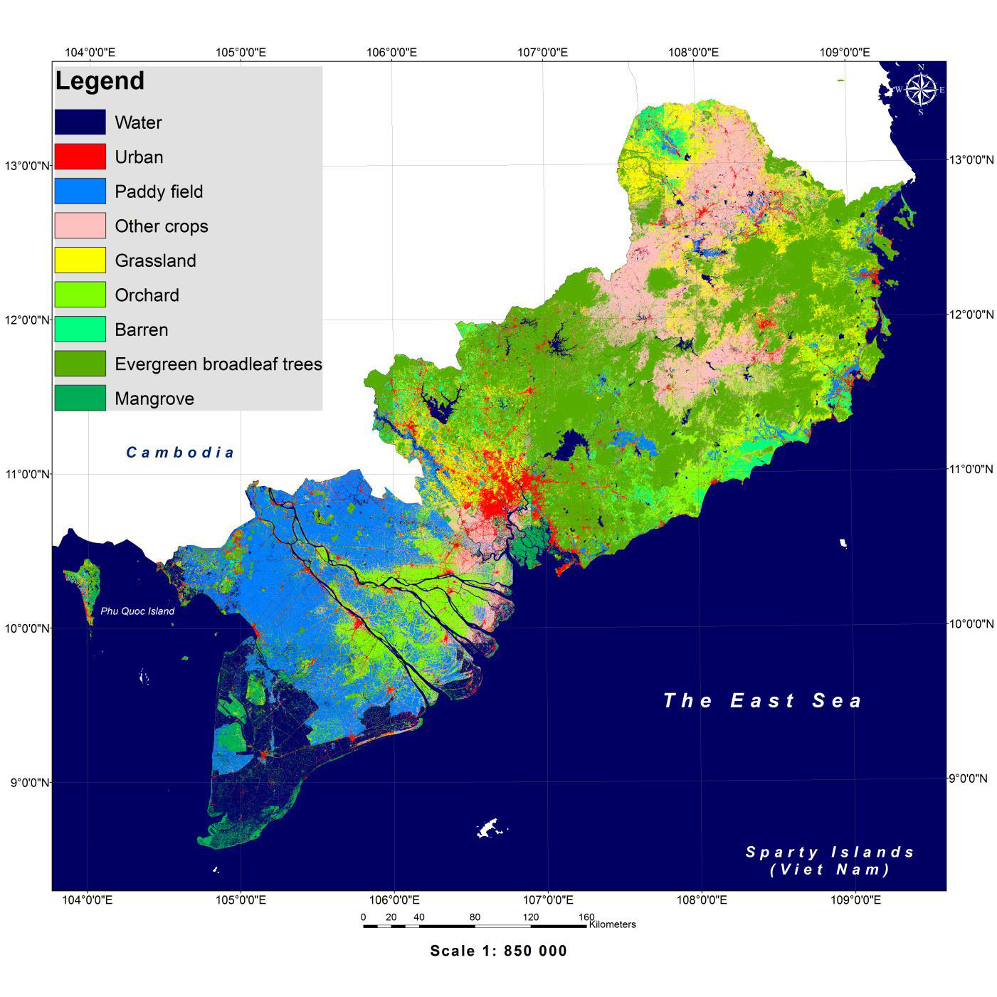 ベトナム南部域高解像度土地利用土地被覆図(ver.18.09)を公開しました。