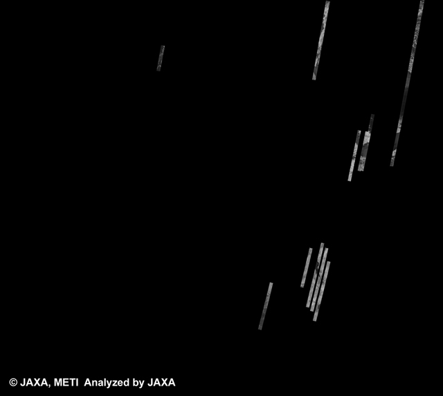 Fig. 3: PALSAR 500m Browse Mosaic (FBS/HH) of AFRICA for cycle36 (Jun. 15, 2010 ~ Jul. 30, 2010).