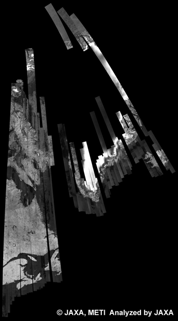 Fig. 11: PALSAR 500m Browse Mosaic (FBD/HH) of GREENLAND for cycle36 (Jun. 15, 2010 ~ Jul. 30, 2010).