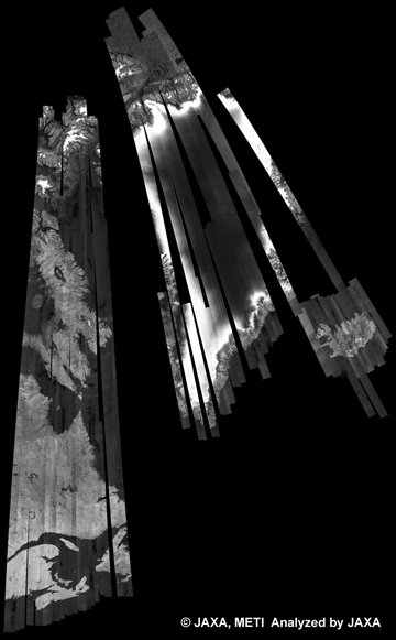 Fig. 12: PALSAR 500m Browse Mosaic (FBD/HH Ascending) of GREENLAND for cycle38 (Sep. 15, 2010 ~ Oct. 30, 2010).