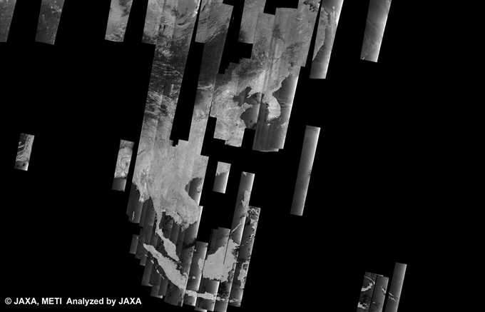 Fig. 10: The 500m Browse Mosaic (WB1/HH Descending) of ASIA for cycle39 (Oct. 31, 2010 ~ Dec. 15, 2010).