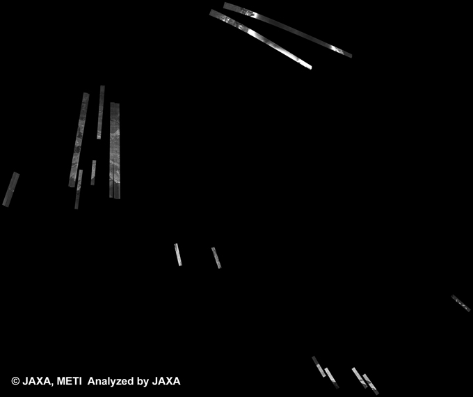 Fig. 17: PALSAR 500m Browse Mosaic (FBS/HH Ascending) of NORTH AMERICA for cycle39 (Oct. 31, 2010 ~ Dec. 15, 2010).