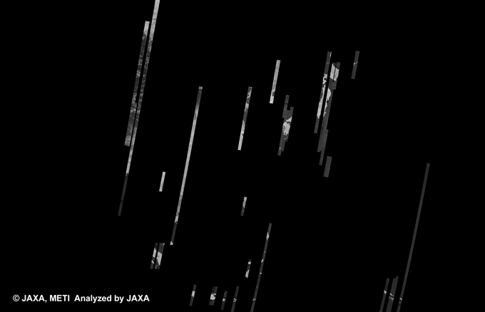 Fig. 4: PALSAR 500m Browse Mosaic (FBS/HH Descending) of ASIA for cycle42.