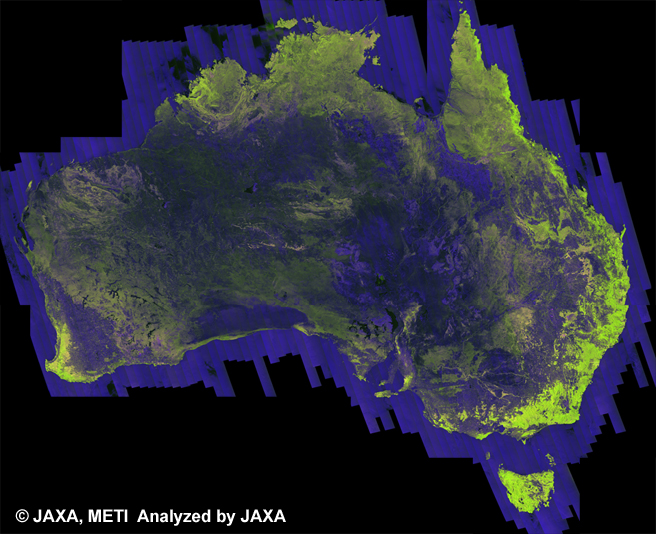 Fig. 1: The color Mosaic (50m Orthorectified Mosaic) of Australia for 2009 (Jun. 12, 2009 ~ Sep. 9, 2009).