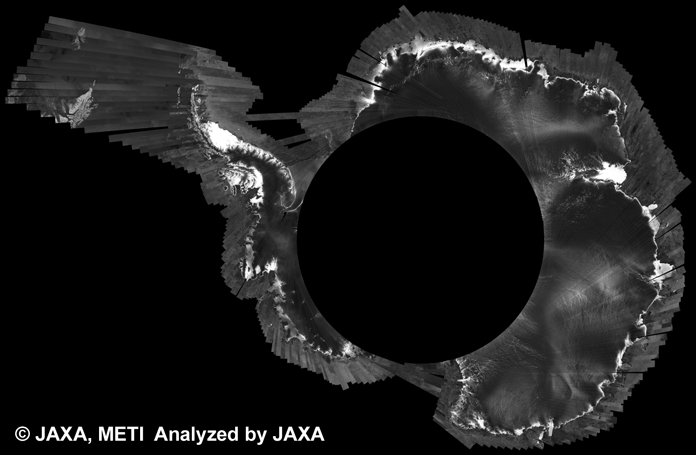 Fig. 1: The 500m Browse Mosaic of Antarctica for cycle31 (Oct. 28, 2009 ~ Dec. 12, 2009).