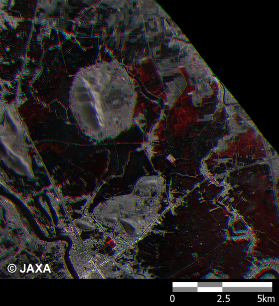 Fig. 4: Composite image of Wat Sing district, Chai Nat province showing the enlarged yellow square enclosed area