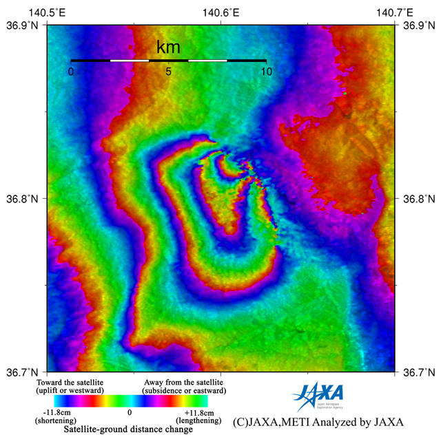 Fig.3: Enlarged interferogram enclosed by the white square in Fig.2 (left).