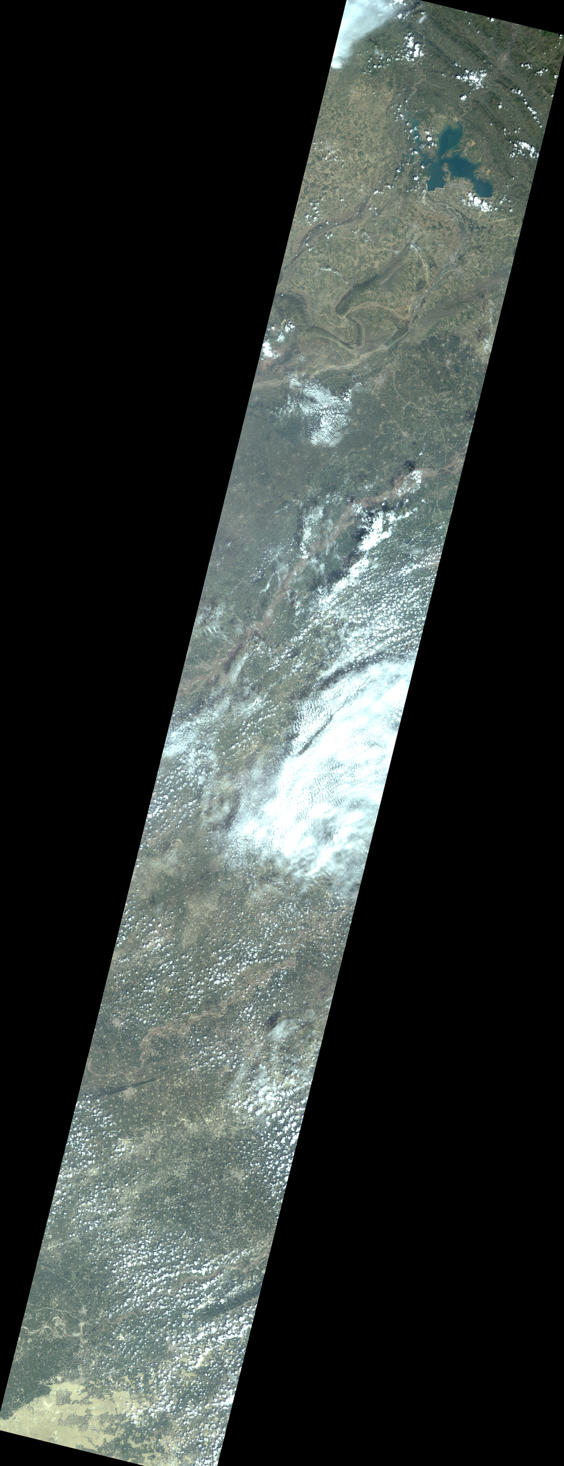 Fig.1(True color): AVNIR-2 image with 0.0 degree pointing angle acquired 14:56 (JST) or 5:56 (UTC) on September 13, 2010 (JST).