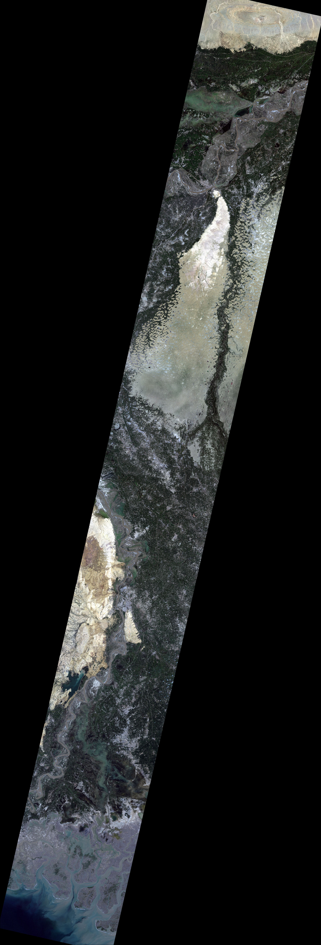 Fig.1(True color): AVNIR-2 image with 0.0 degree pointing angle acquired at 15:04 on September 23, 2010 (JST).