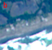 Tsunami Stricken Area in South of Java, Indonesia observed by AVNIR-2 on Jul. 21, 2006.