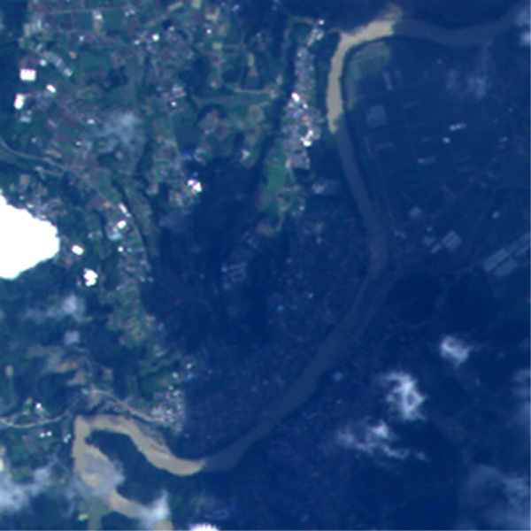Satsuma Town, Kagoshima Pref., Japan observed by AVNIR-2 on Jul. 25, 2006.
