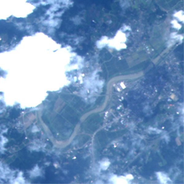Yusui Town, Kagoshima Pref., Japan observed by AVNIR-2 on Jul. 25, 2006.