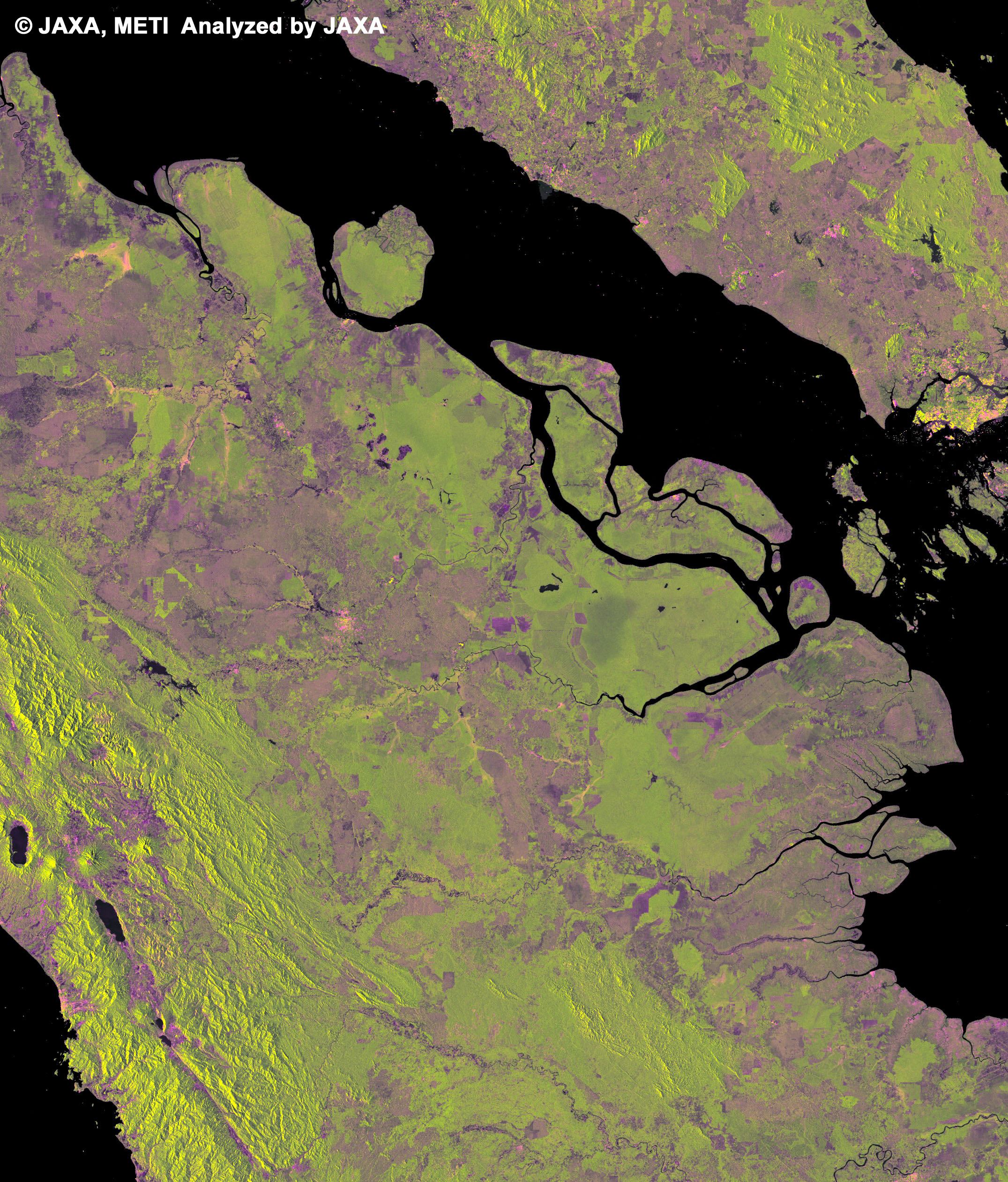 Fig. 2 Expanded image of riau province in eastern Sumatra.