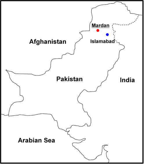 Map of Pakistan.