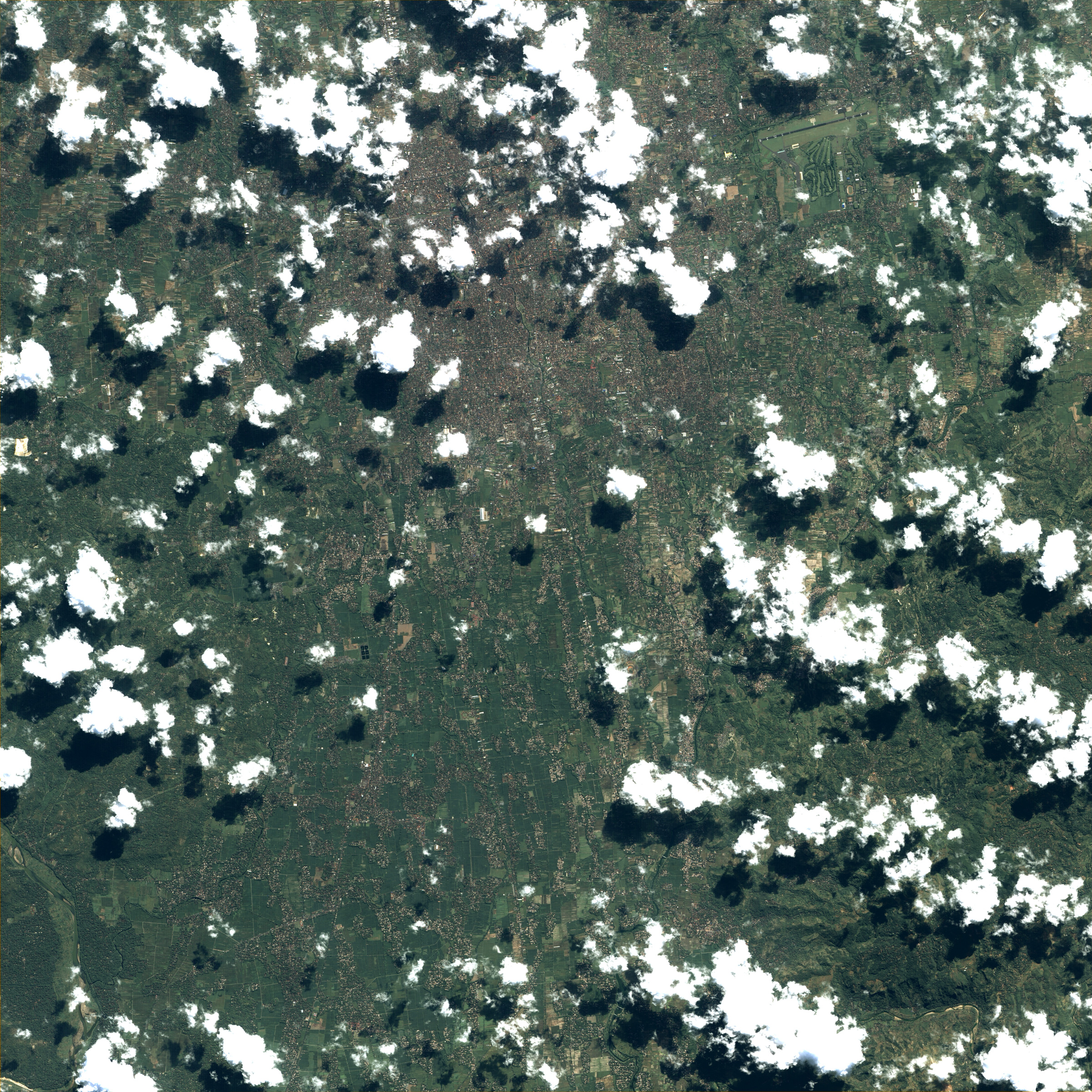 Pan-sharpen image of Yogyakarta (Java, Indonesia) observed by AVNIR-2 and PRISM on Jun. 12, 2006(JST).