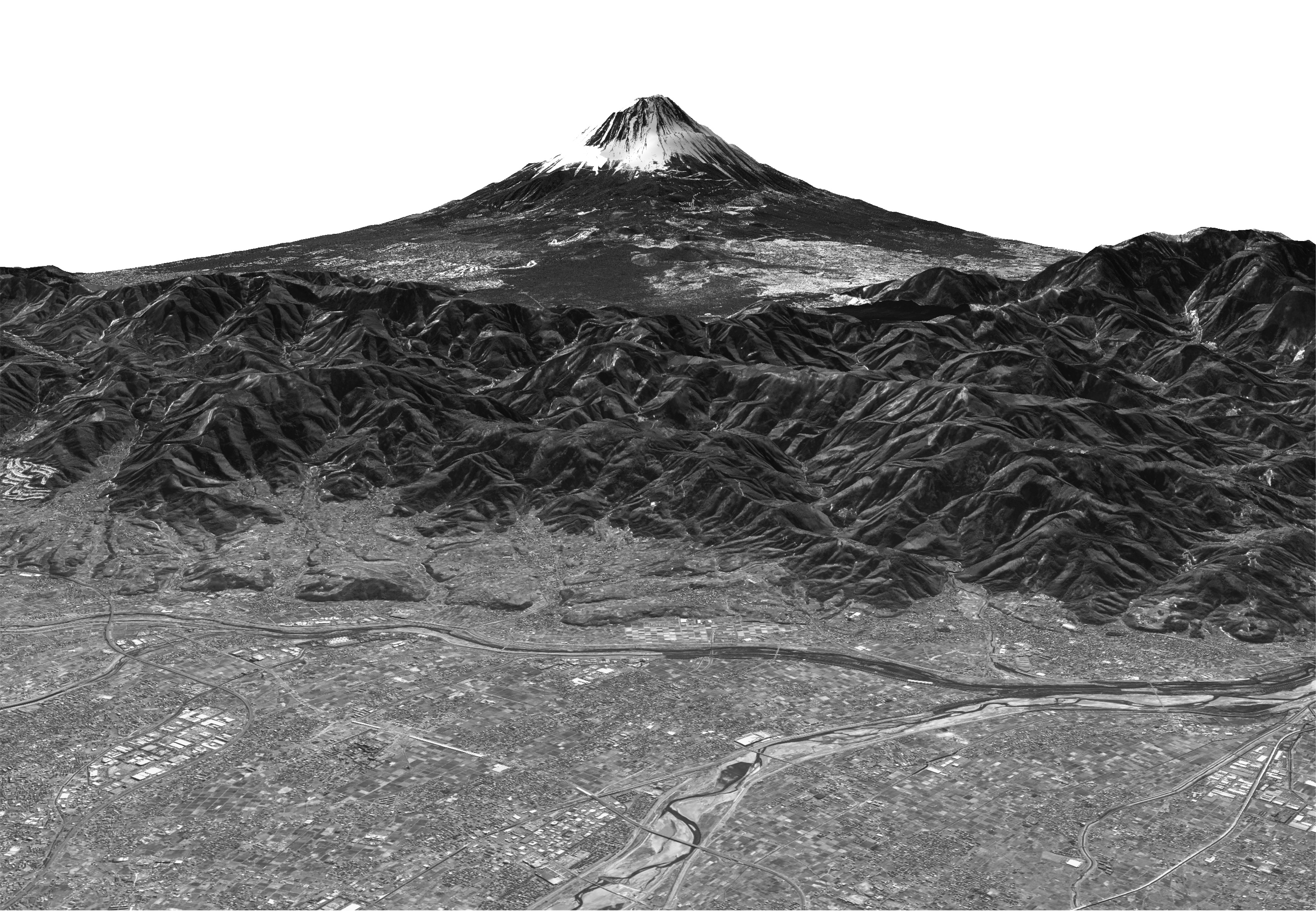 Fig.1: Mt. Fuji observed by the PRISM on Feb. 14, 2006 (JST).