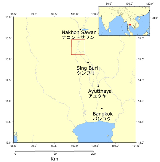 Fig. 1: Location of Observation Area by Pi-SAR-L (on the 24th, on 27th of Sep 2011)