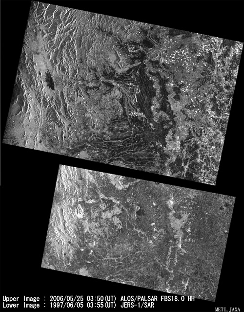 The northern Kingdom of Thailand observed PALSAR and JERS-1.