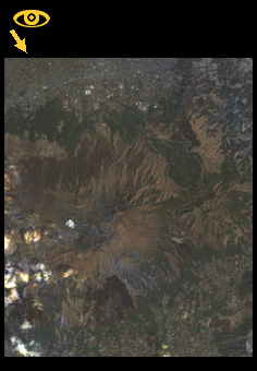 The pan-sharpen image of Mt. Aso in Japan.