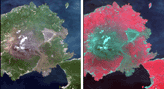2006年6月20日AVNIR-2で観測された鹿児島県桜島