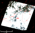 陸域観測技術衛星「だいち」(ALOS)搭載の高性能可視近赤外放射計2型(アブニール・ツー)により地震発生後(日本時間2009年8月11日午前11時1分頃)に観測された静岡県付近