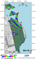 2011年3月11日14時46分頃(日本時間)に発生した東日本大震災に伴う地殻変動を検出するため、陸域観測技術衛星「だいち」(ALOS)搭載のLバンド合成開口レーダ(PALSAR；パルサー)により観測された地震前(2010年10月28日)と地震後(2011年3月15日)に取得した同じ軌道からの画像を使用して作成した差分干渉処理画像