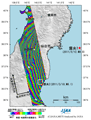 東日本大震災に伴う地殻変動を検出するため、陸域観測技術衛星「だいち」(ALOS)搭載のLバンド合成開口レーダ(PALSAR；パルサー)により観測された地震前(2011年2月2日)と地震後(2011年3月20日)に取得した画像を使用して作成した差分干渉処理画像