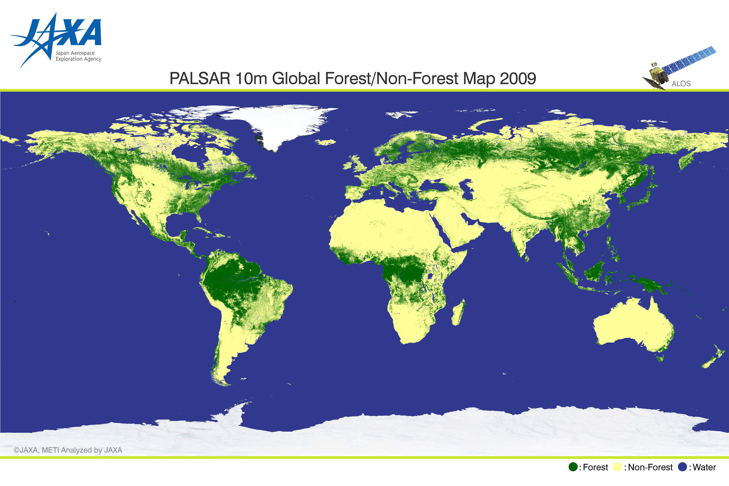 全球森林・非森林分類図(2009年分)
