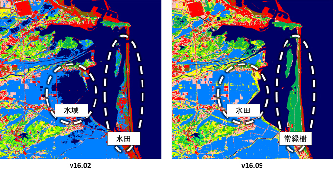 図2: 震災後画像の削除による変化